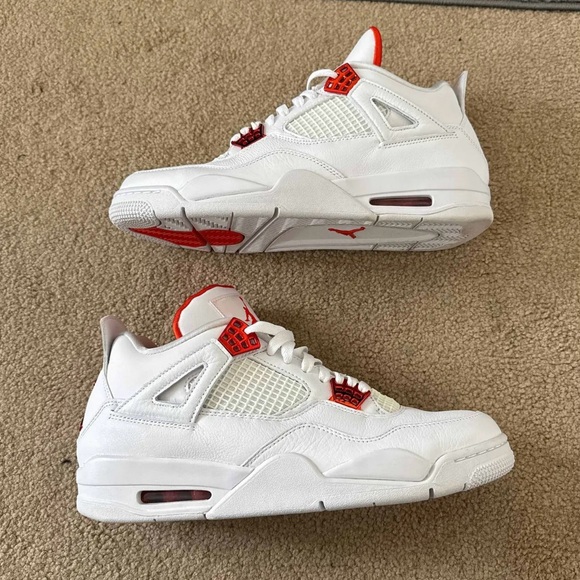 Jordan White and Orange Athletic Shoes